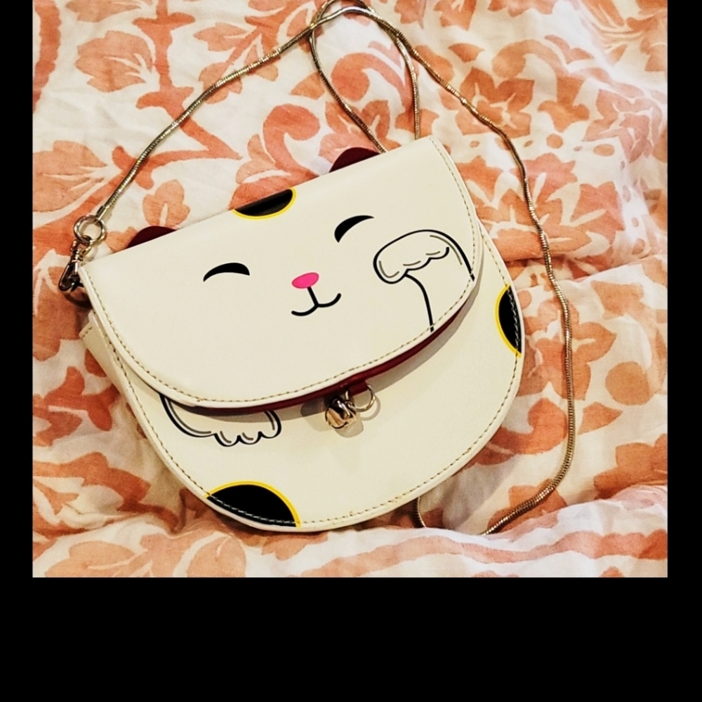 RARE kate spade tonti street lucky cat with gold.
